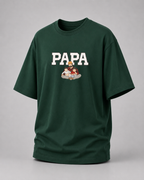 Bottle Green oversized T-shirt with PAPA graphic