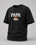 Black oversized T-shirt with PAPA graphic