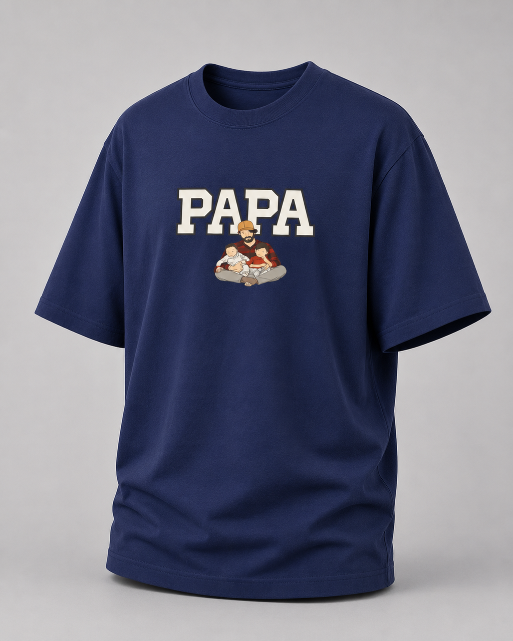Royal Blue oversized T-shirt with PAPA graphic