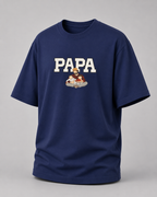 Royal Blue oversized T-shirt with PAPA graphic