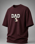 Maroon DAD The First Hero Oversized T-Shirt