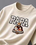 Ivory oversized T-shirt with PAPA graphic