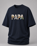 oversized T-shirt with PAPA graphic navy blue