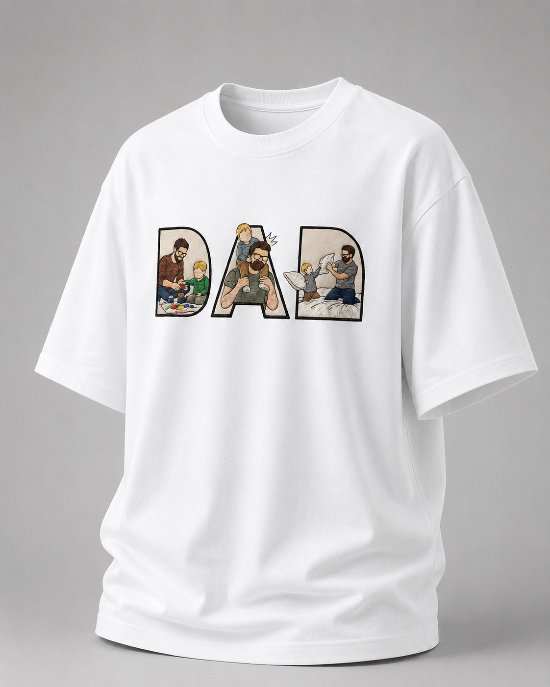 DAD Stories Oversized T-Shirt white