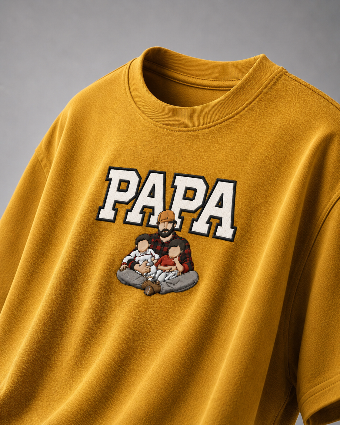 Mustard Yellow oversized T-shirt with PAPA graphic