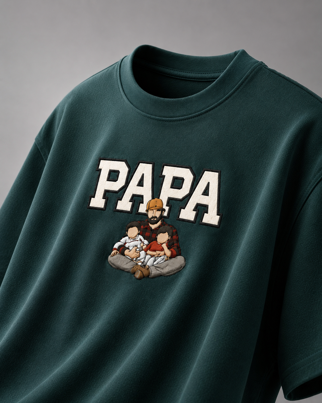 Petrol Blue T-shirt with PAPA graphic