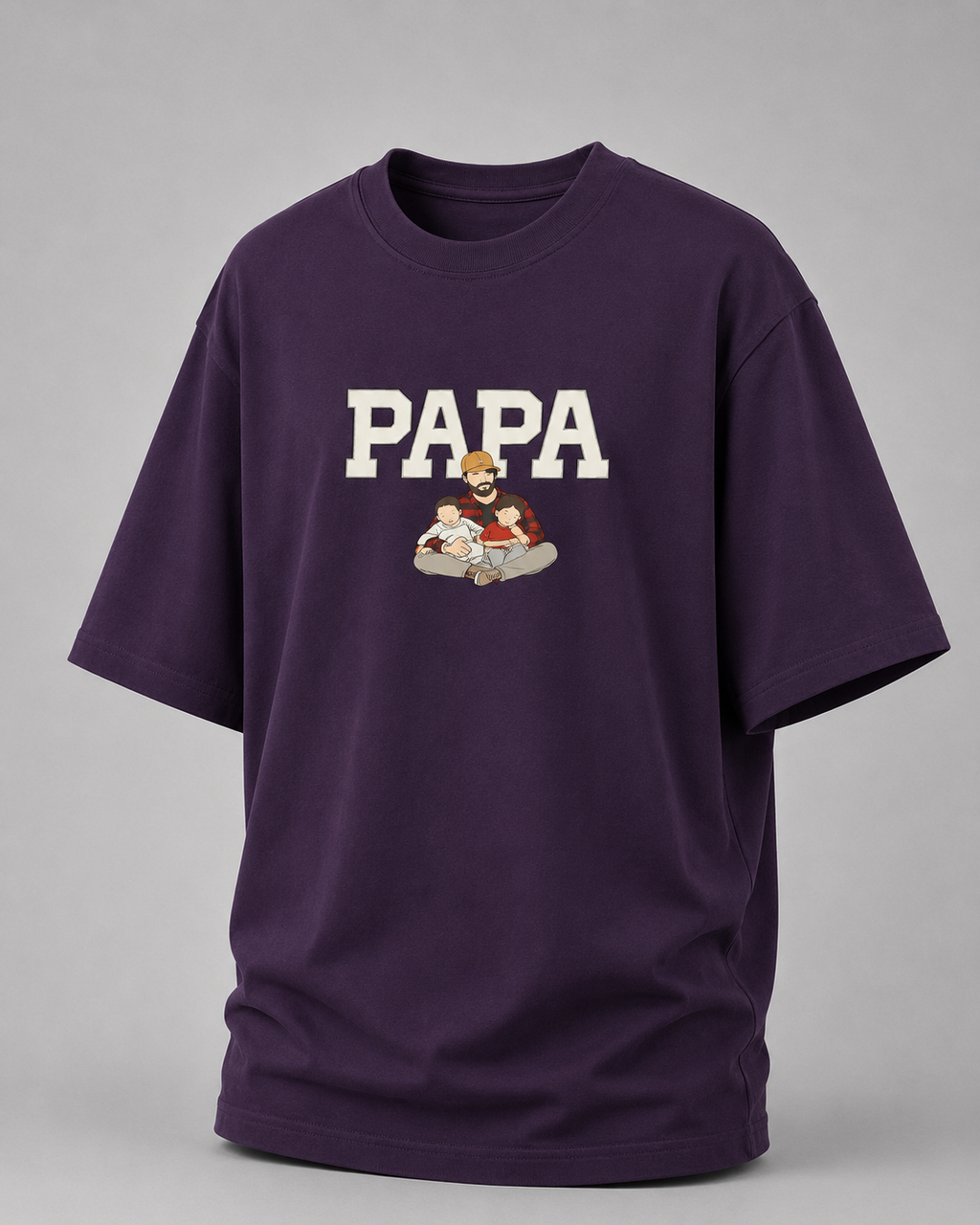 Purple T-shirt with PAPA graphic