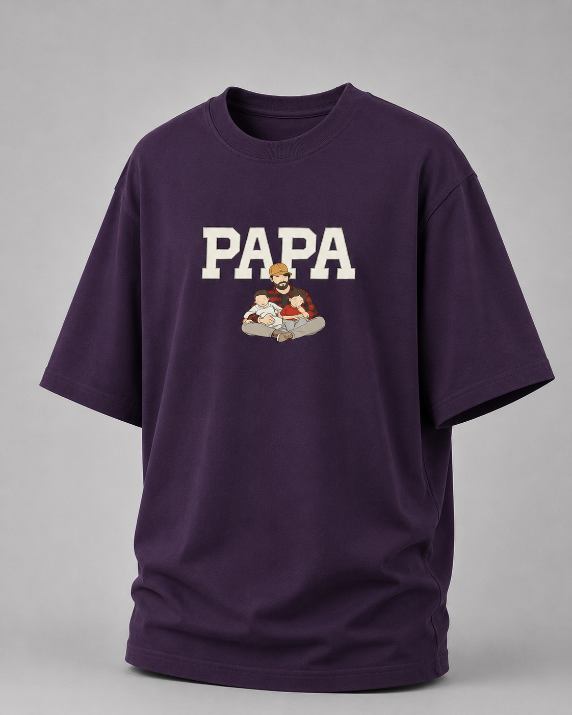 Purple T-shirt with PAPA graphic