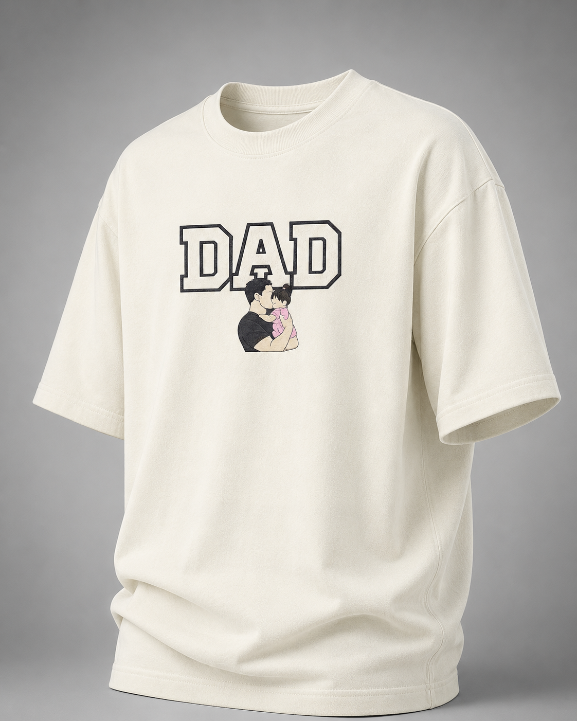Ivory DAD The First Hero Oversized T-Shirt