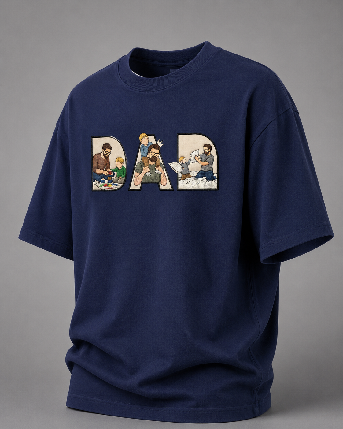 DAD Stories Oversized T-Shirt Royal Blue