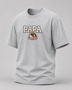 Grey Melange oversized T-shirt with PAPA graphic