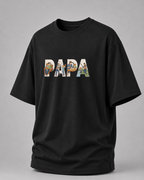 oversized T-shirt with PAPA graphic black 