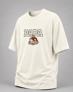 Ivory oversized T-shirt with PAPA graphic