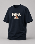 Navy Blue oversized T-shirt with PAPA graphic