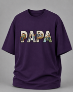 oversized T-shirt with PAPA graphic Purple