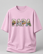 oversized T-shirt with PAPA graphic Light Baby Pink