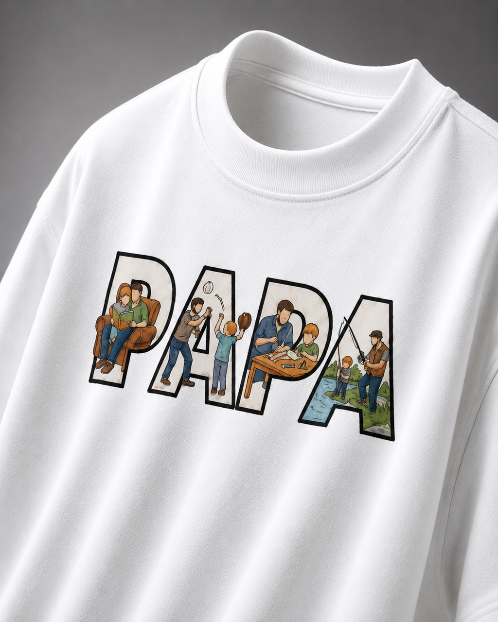 oversized T-shirt with PAPA graphic White