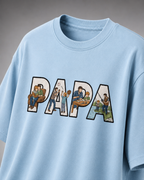oversized T-shirt with PAPA graphic Baby Blue
